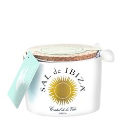 Sal de Ibiza Fleur de Sel, Isla Blanca Ceramic Pot, 140 gr. (4.9 oz)