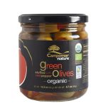 Campomar Nature Organic Green Olives Stuffed w/Pepper 350 g. (12.34 Oz)