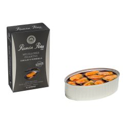 Ramon Pena Silver Spicy Mussels with Garlic and Chili D.O.P.(16-20) 3.88 oz (110 g)